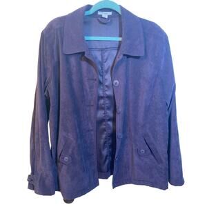Dress Barn vintage plum purple dressy shacket stretchy layering jacket size 2X